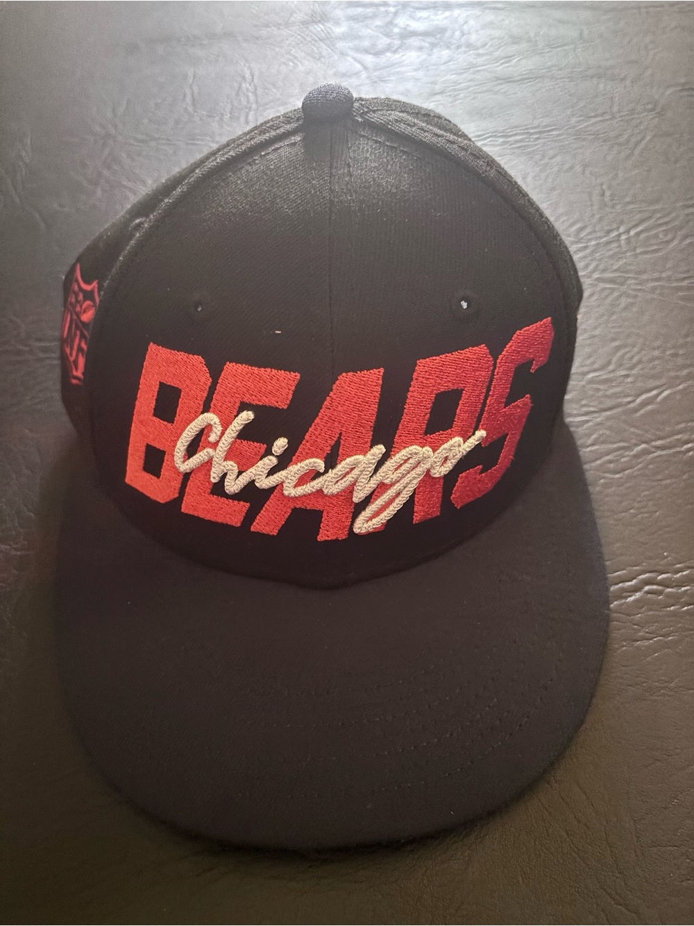 Chicago Bears Black Red Script fitted not adjustable Hat 59fifty New Era
